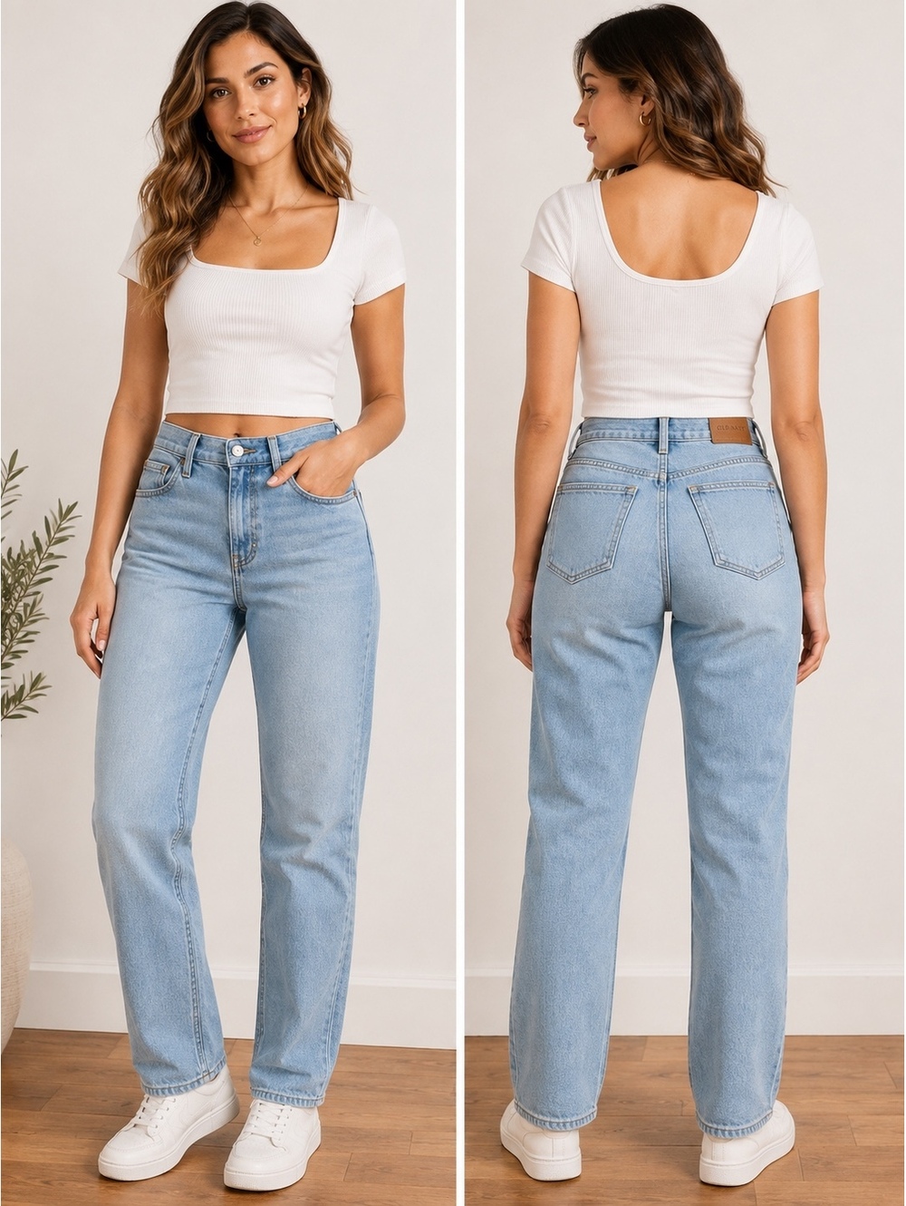 Old Navy Women’s High-Rise O.G. Straight Built-In Warm Jeans Size 8